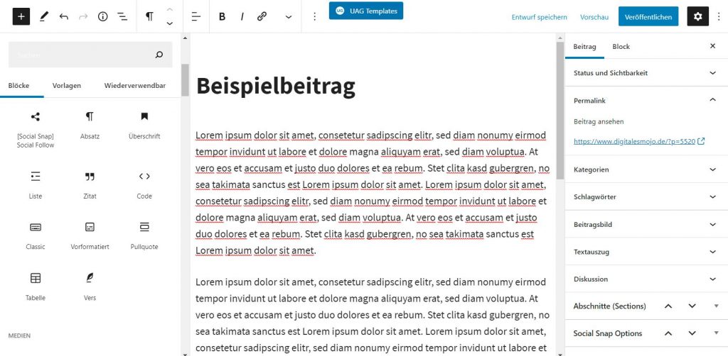 wordpress-backend: wordpress backend gutenberg