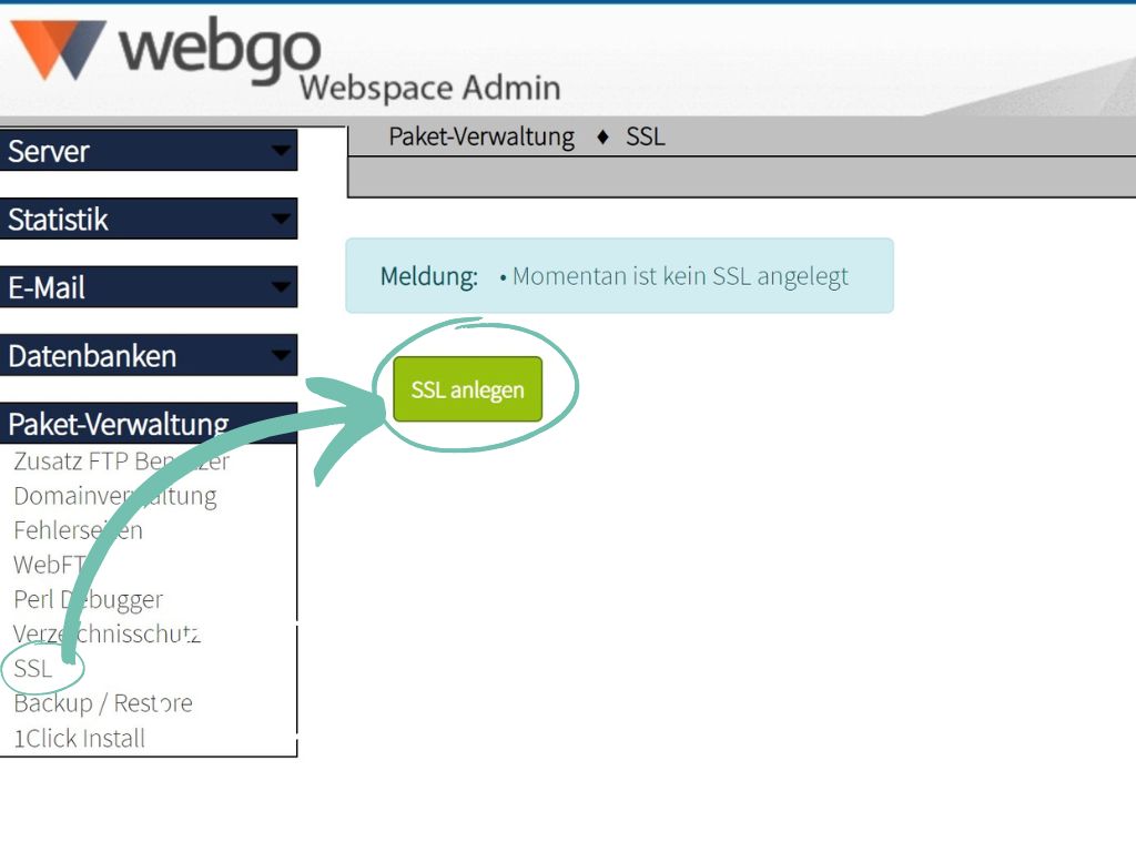 webgo SSL-Zertifikat anlegen