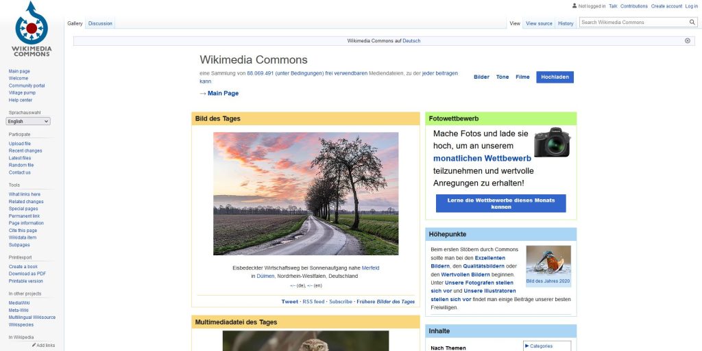 kostenlose Bilddatenbanken: wikimedia commons
