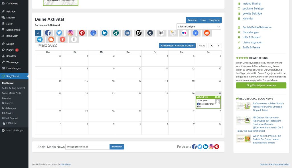 Blog2Social: blog2social kalender